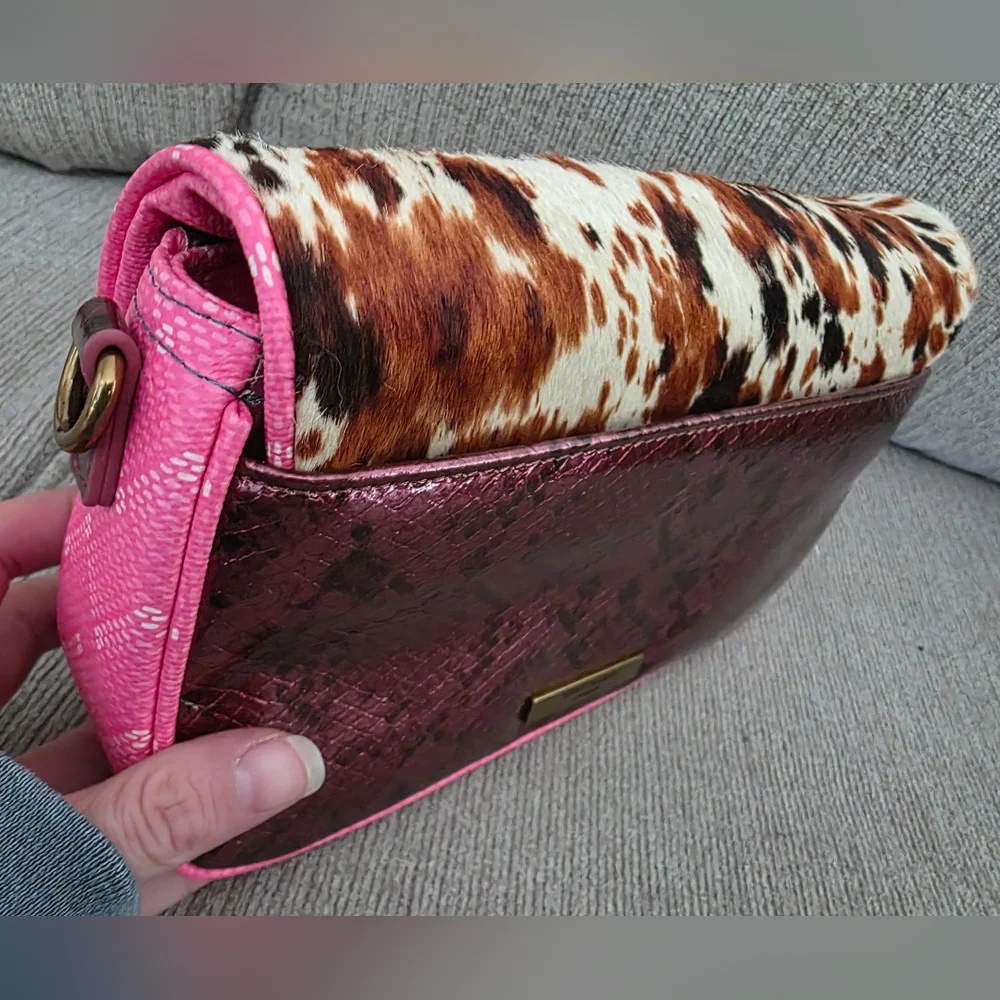 Kurt Geiger Wild Animal Print Leather & Calf Hair Shoulder Bag - New With Tags - Picture 10 of 15